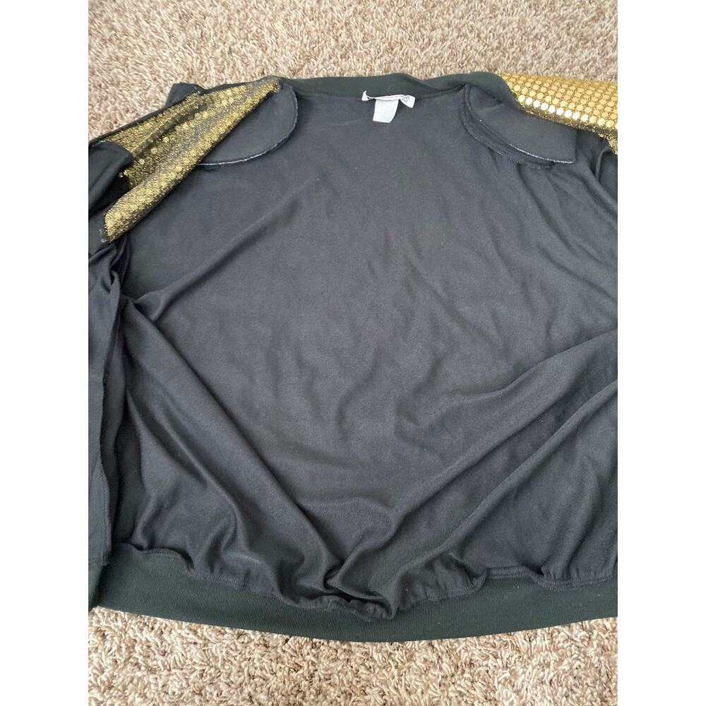 European Club LTD. Black Gold Lightweight Jacket Vintage 90'S Y2K Disco Retro - Picture 8 of 8